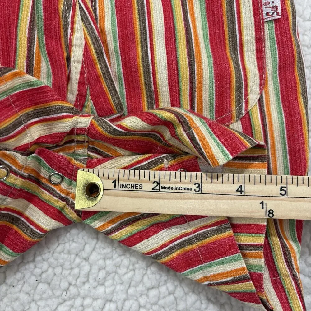 Vintage Striped‎ Hippie Boho Overalls Shortalls Set Flower Baby Girl 90s Y2K